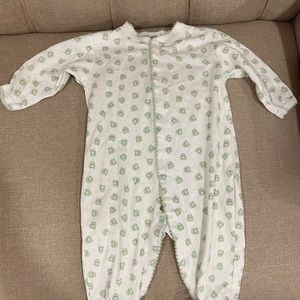Kissy kissy green frog footie 3-6 mo